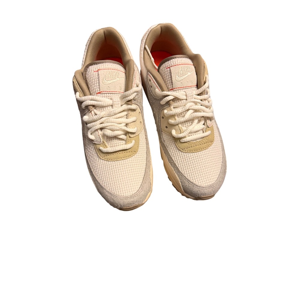 New Nike Men's Air Max 90 Size 7 Sail Light Bone Orange Sneakers No Box - Picture 5 of 11